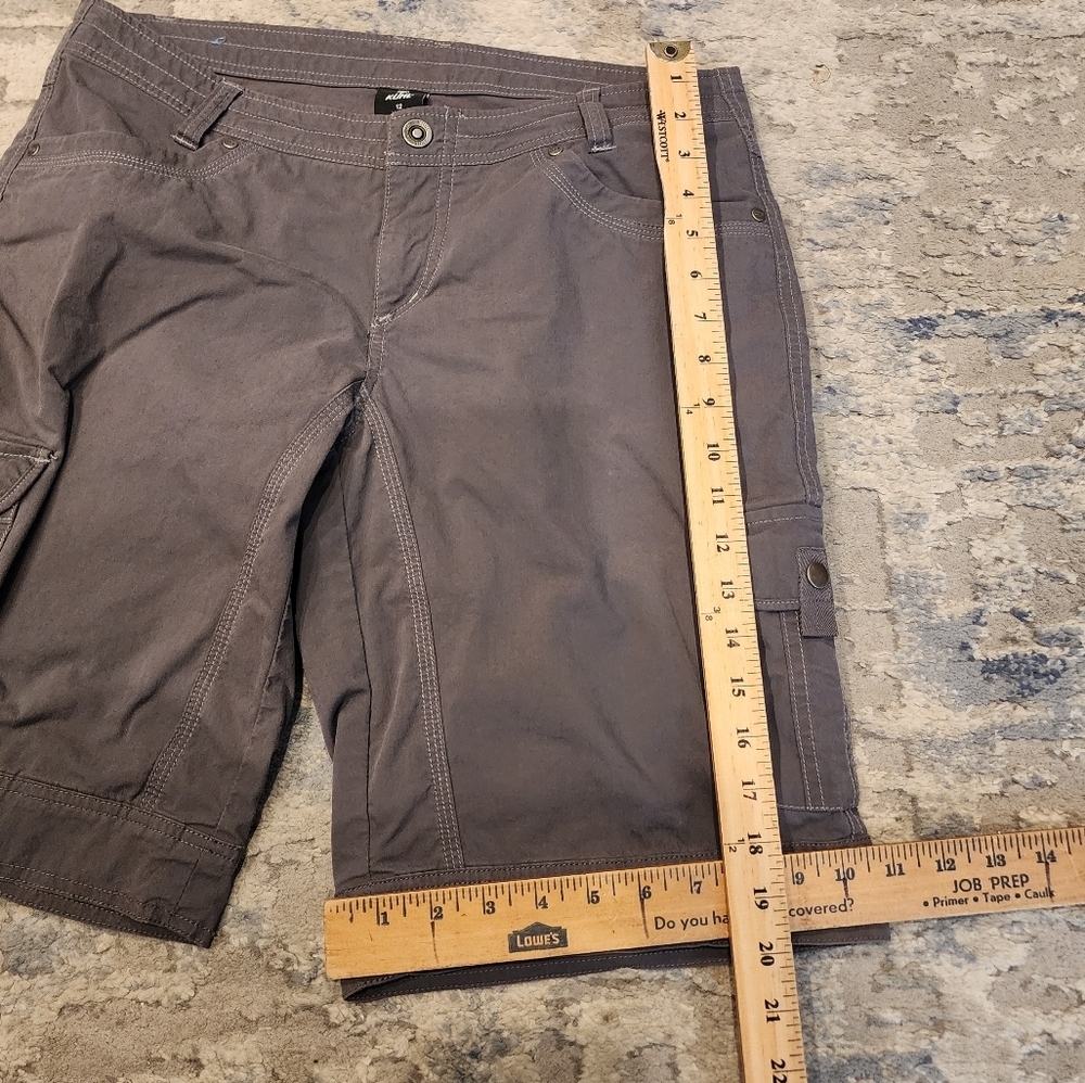 Kuhl Splash Cargo Bermuda Hiking Grey Shorts 6 Pockets Women's Size 12 - Picture 7 of 16